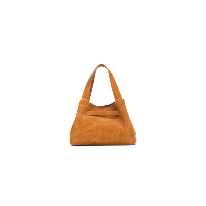 TAN 2 PIECE TOP HANDLE HANDBAG
