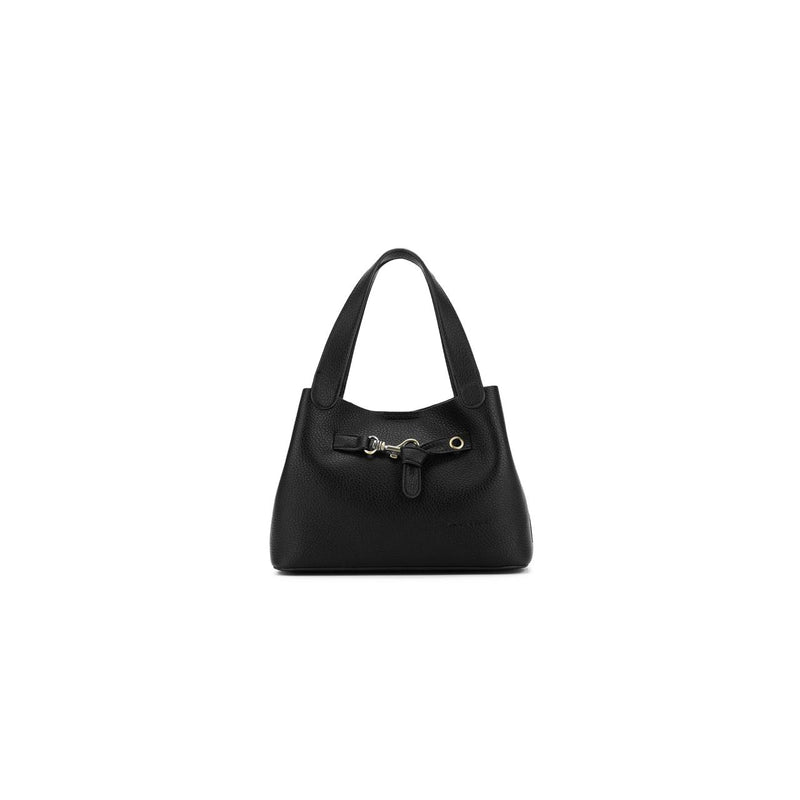 BLACK 2 PIECE TOP HANDLE HANDBAG