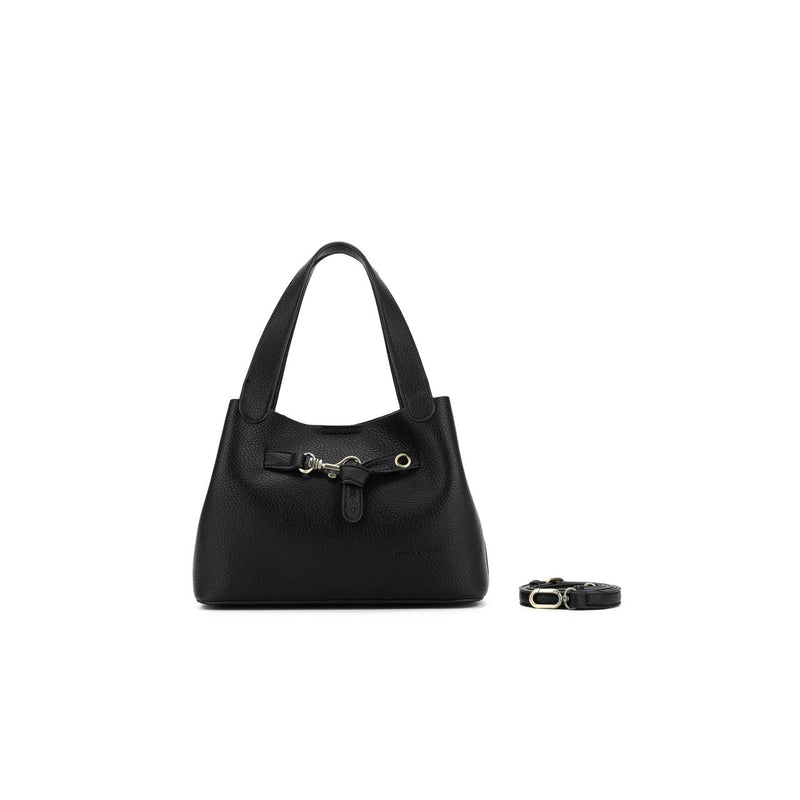 BLACK 2 PIECE TOP HANDLE HANDBAG