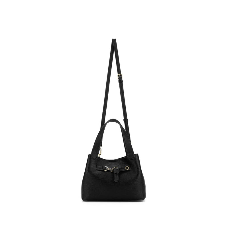 BLACK 2 PIECE TOP HANDLE HANDBAG