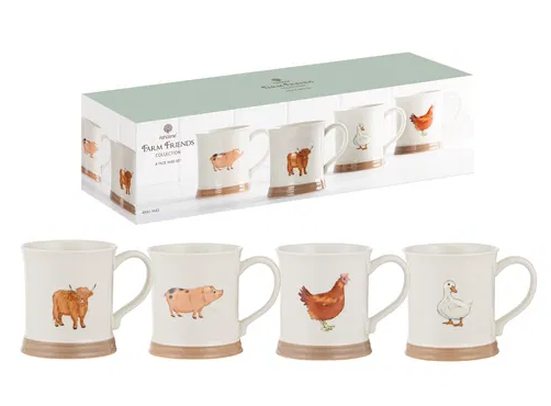 FARM FRIENDS 4PK ASSORTED MUGS