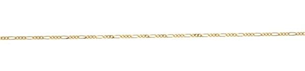 9CT YELLOW GOLD 1 + 3 FIGARO CHAIN - 45CM