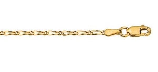 9CT YELLOW GOLD SOLID 1 + 1 FIGARO - 50CM