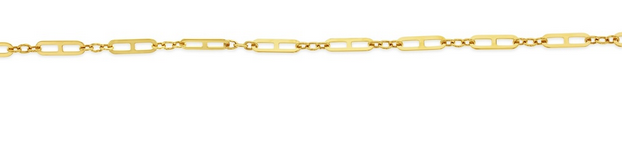 9CT YELLOW GOLD OPEN BAR LINK BRACELET