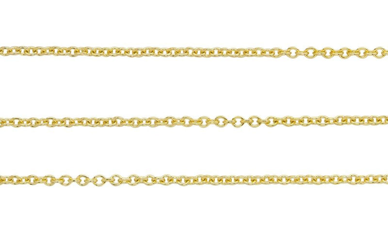 9CT YELLOW GOLD SOLID CABLE CHAIN - 50CM
