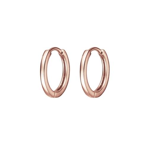STERLING SILVER ROSE GOLD PLATED HUGGIE EARRINGS