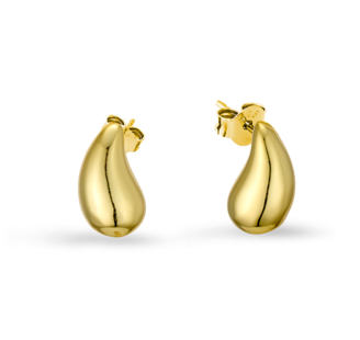 STERLING SILVER GOLD PLATED TEARDROP STUD EARRING