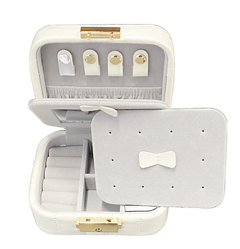 SMALL WHITE TRAVEL JEWELLERY BOX