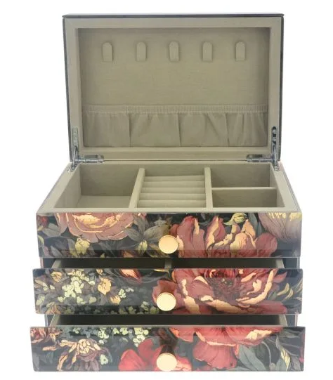 GOLDEN BOUQUET 2 DRAWER JEWELLERY BOX