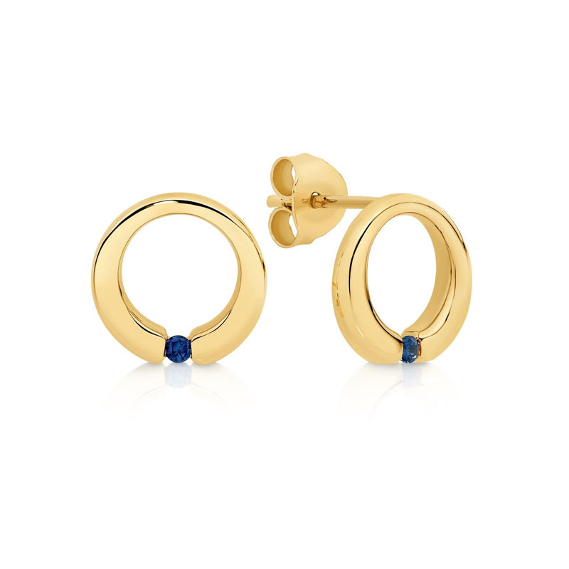 9CT YELLOW GOLD SAPPHIRE STUDS