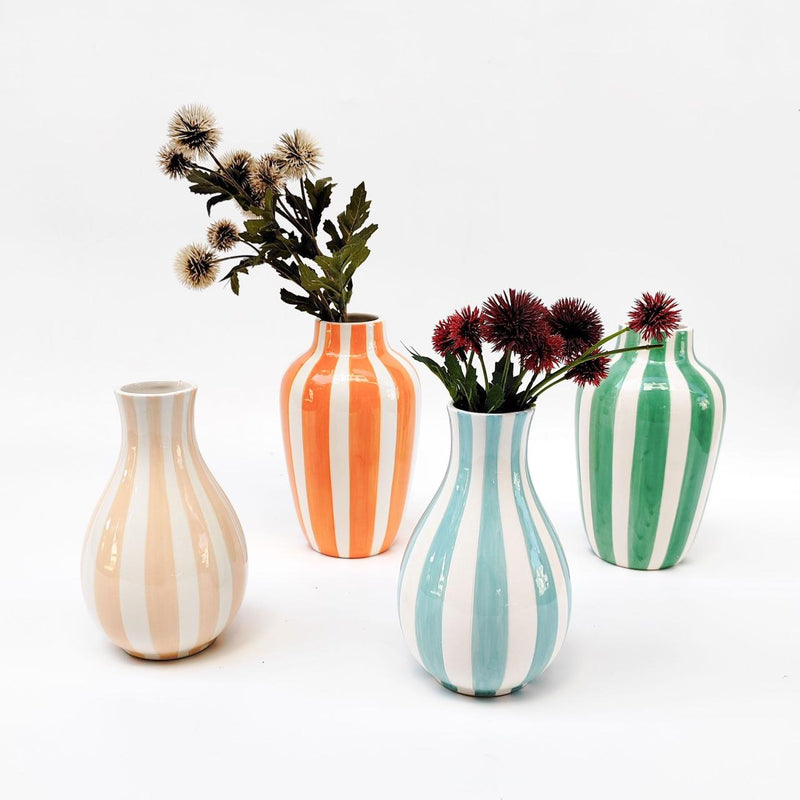 HALCYON STRIPE GREEN VASE
