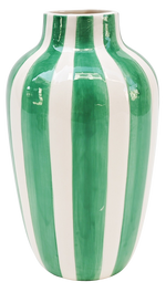 HALCYON STRIPE GREEN VASE