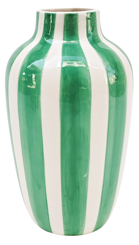 HALCYON STRIPE GREEN VASE