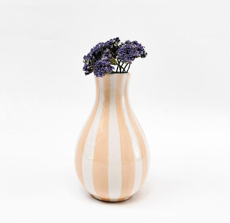PEACH STRIPED VASE