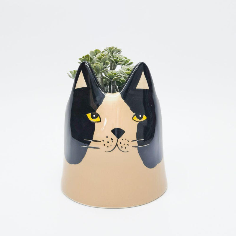 BAILEY CAT PLANTER BLACK AND WHITE