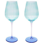 WINE GLASS - AQUA &  BLUE