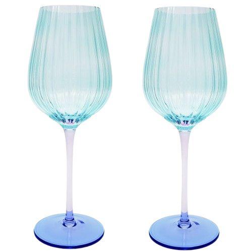 WINE GLASS - AQUA &  BLUE