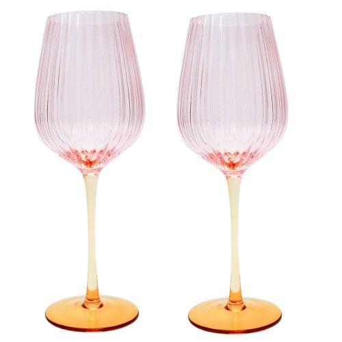 WINE GLASS - PINK & YELLOW