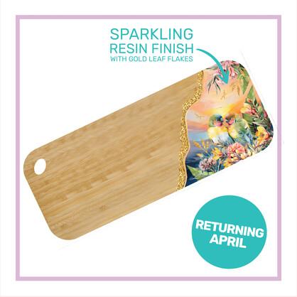 RESIN BAMBOO PLATTER - LOVE BIRDS