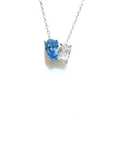 STERLING SILVER CUBIC ZIRCONIA NECLACE
