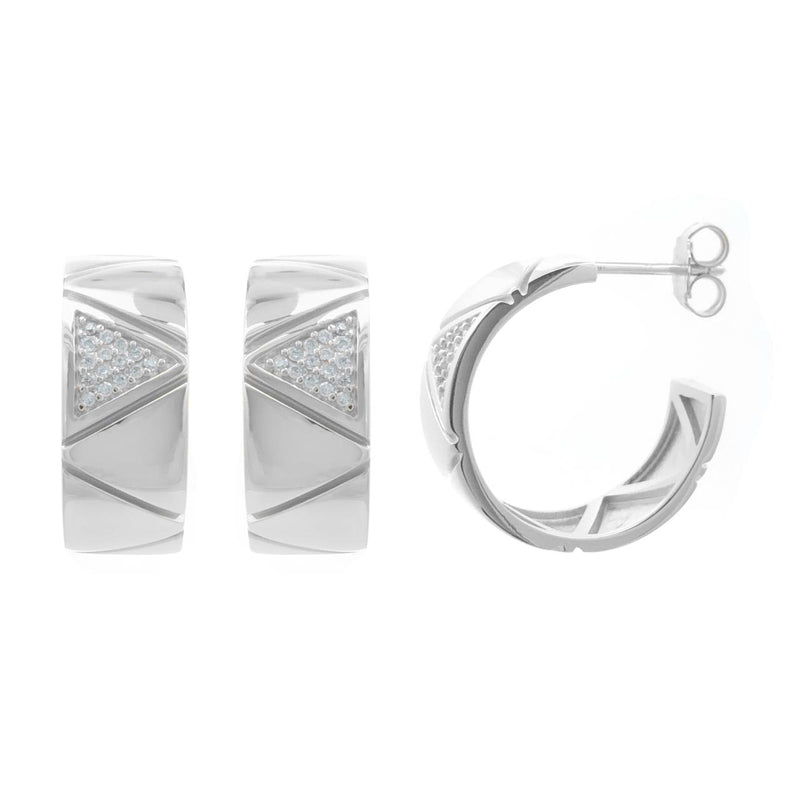 STERLING SILVER WIDE HOOP STYLE EARRINGS