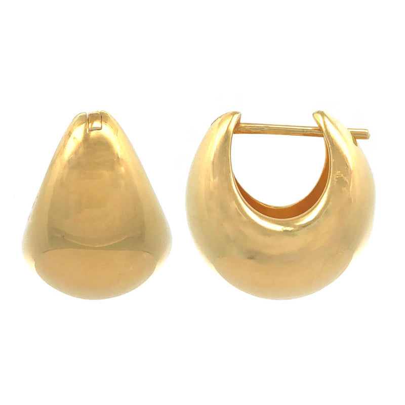 STERLING SILVER GOLD PLATED CHUNKY HOOP EARRINGS