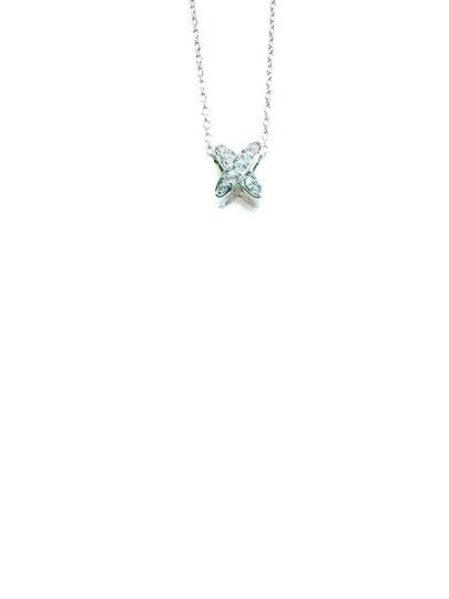 STERLING SILVER CUBIC ZIRCONIA SET X (OR) CROSS