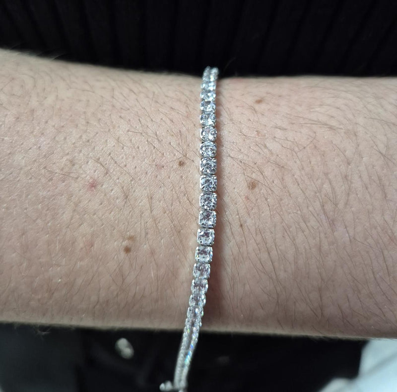 STERLING SILVER CUBIC ZIRCONIA TENNIS BRACELET
