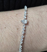 STERLING SILVER CUBIC ZIRCONIA TENNIS BRACELET