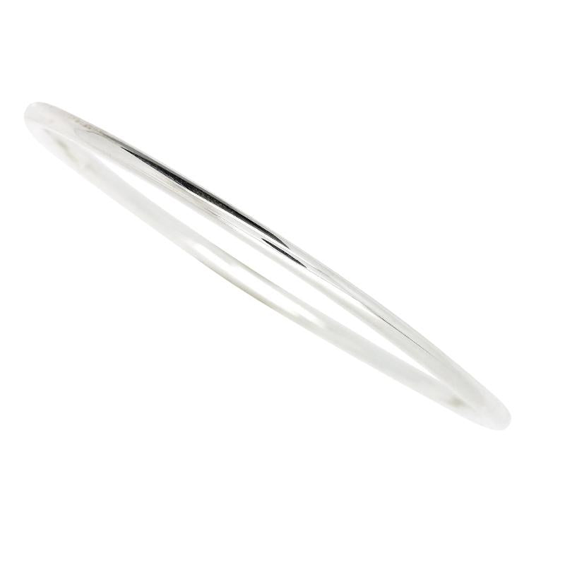STERLING SILVER  ROUND PROFILE  SOLID BANGLE 65MM