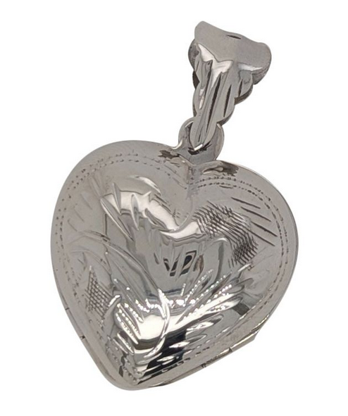 STERLING SILVER 4 LEAF CLOVER &  HEART LOCKET