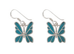 STERLING SILVER AND TURQUOISE BUTTERFLY EARRINGS