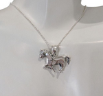 STERLING SILVER & MOTHER OF PEARL HORSE PENDANT