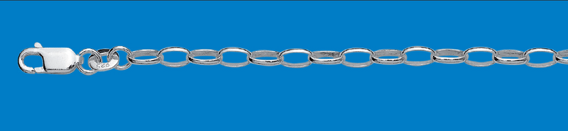 STERLING SILVER OVAL BELCHER BRACELET - 19CM