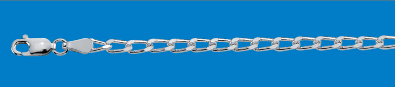 STERLING SILVER LONG CURB CHAIN - 60CM