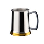 STAINLESS STEEL TANKARD WITH GOLD BASE