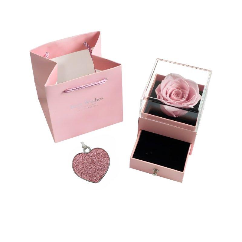 PINK PRESERVED ROSE WITH GIFT BOX