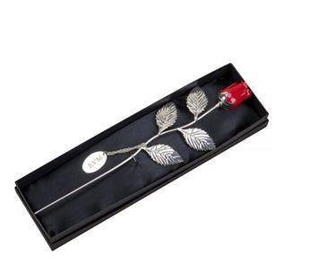 RED ROSE  WITH OVAL ENGRAVING PLAQUE