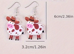 BROWN & WHITE COW EARRINGS