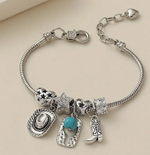 SILVER PLATED HORSE CHARM BRACELET