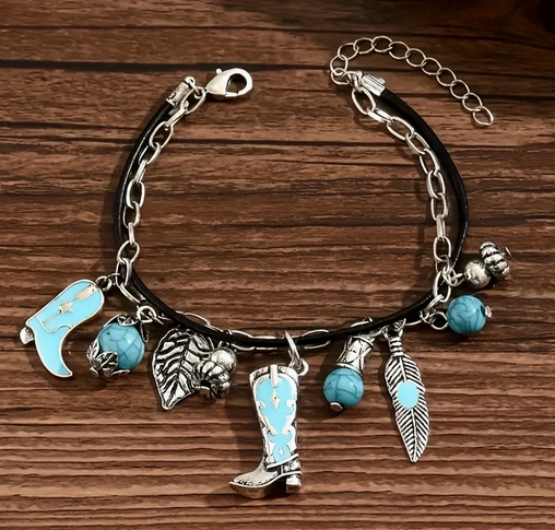 SILVER PLATED CHARM BRACELET