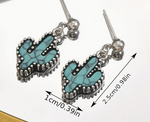 SILVER PLATED CACTUS EARRINGS