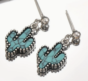 SILVER PLATED CACTUS EARRINGS