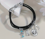 BLACK CORD CHARM BRACELET