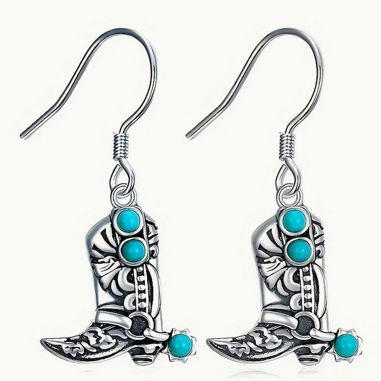 SILVER PLATED BOOT EARRINGS