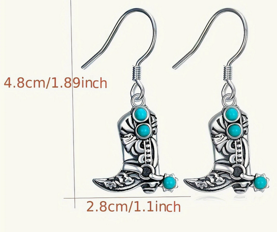 SILVER PLATED BOOT EARRINGS
