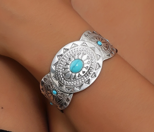 SILVER PLATED TRIBAL CUFF