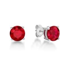 STERLING SILVER RED CUBIC ZIRCONIA STUDS