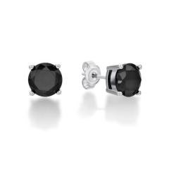 STERLING SILVER BLACK CUBIC ZIRCONIA STUDS