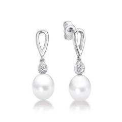 STERLING SILVER FRESHWATER PEARL DROP EARRINGS